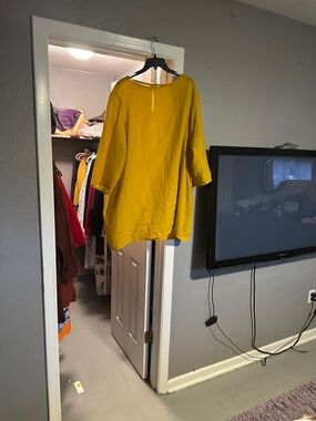 bryn Walker Mustard Yellow Linen Tunic